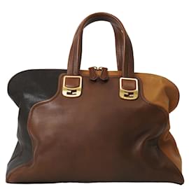 Fendi-Fendi Chameleon Bag - Brown Leather Handbag-Brown