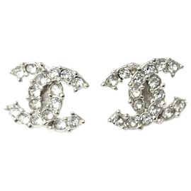 Chanel-Orecchini a perno con strass Chanel-Argento