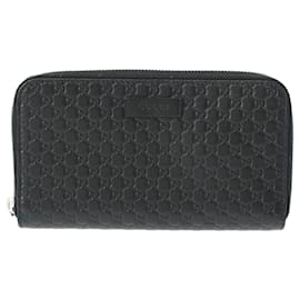 Gucci-Gucci Micro Guccissima Black Leather Wallet-Black