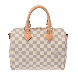 Louis Vuitton-Borsa Louis Vuitton Damier Azur Speedy Bandoulière 25-Bianco