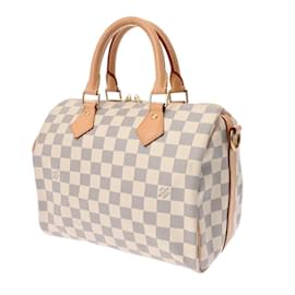 Louis Vuitton-Borsa Louis Vuitton Damier Azur Speedy Bandoulière 25-Bianco