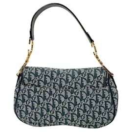 Christian Dior-Borsa a spalla Trotter Saddle di Christian Dior-Marrone,Blu navy