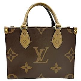 Louis Vuitton-Borsa On the Go PM Monogramma Gigante Inverso Louis Vuitton-Marrone