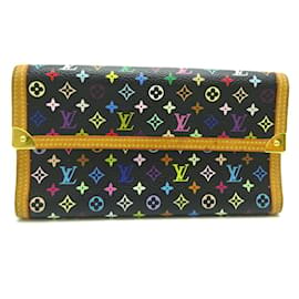 Louis Vuitton-Portafoglio lungo Monogram Multicolore Louis Vuitton-Nero