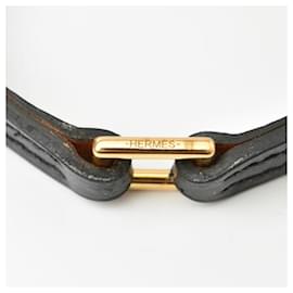 Hermès-Bracciale rigido nero e oro Hermes Micro Rival-Nero