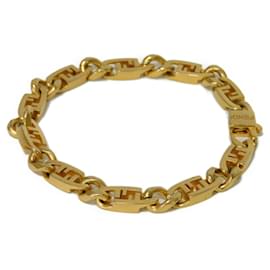 Fendi-Fendi Orlock Chain Zucca Charm Bracelet-Golden