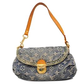 Louis Vuitton-Borsa a mano in denim Monogram Louis Vuitton-Blu