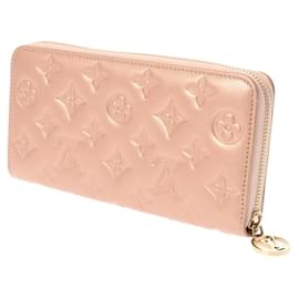 Louis Vuitton-Portafoglio Zippy Monogram Louis Vuitton in Oro Rosa-D'oro