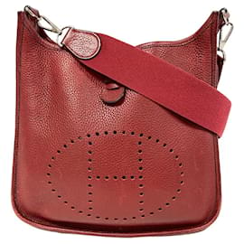 Hermès-Hermes Evelyn 2 Taurillon Clemence Shoulder Bag-Red