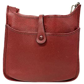 Hermès-Hermes Evelyn 2 Taurillon Clemence Shoulder Bag-Red