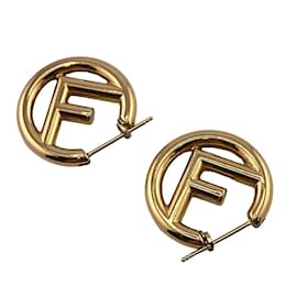 Fendi-Fendi IT2121 Gold Stud Earrings for Women-Golden
