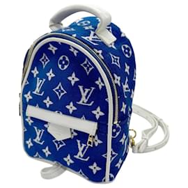 Louis Vuitton-Zaino in velluto jacquard Monogram Louis Vuitton-Bianco,Blu