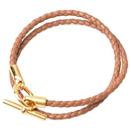 Hermès-Bracciale Bangle Double Tour Hermes Grenan-Marrone,D'oro