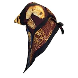 Hermès-Hermes Black Multi Persona Square Silk Twill Scarf-Multiple colors