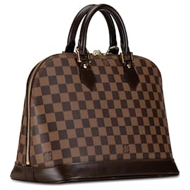 Louis Vuitton-Braune Louis Vuitton Damier Ebene Alma PM Handtasche-Braun