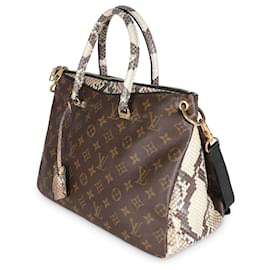 Louis Vuitton-Louis Vuitton Python Monogram Canvas Pallas-Braun,Beige