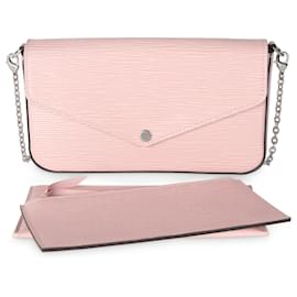 Louis Vuitton-Felicie Pochette Epi Rose Ballerine Louis Vuitton-Pink