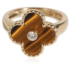 Van Cleef & Arpels-Van Cleef & Arpels Alhambra Tiger's Eye Ring in 18k Yellow Gold 0.05 CTW-Other