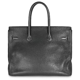 Hermès-Hermès Birkin 35 in pelle Clémence nera PHW-Nero