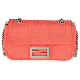 Fendi-Sac Baguette Midi Chaîne en Tissu Technique FF Tulipano de Fendi-Orange