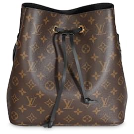 Louis Vuitton-Louis Vuitton Schwarze Monogramm-Canvas Neonoe MM-Braun