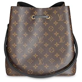 Louis Vuitton-Louis Vuitton Schwarze Monogramm-Canvas Neonoe MM-Braun