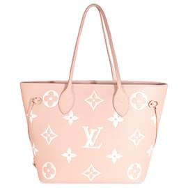 Louis Vuitton-Louis Vuitton Trianon Rose Crème Empreinte Monogram Géant Neverfull MM-Rose,Blanc