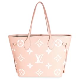 Louis Vuitton-Louis Vuitton Trianon Rose Crème Empreinte Monogram Géant Neverfull MM-Rose,Blanc