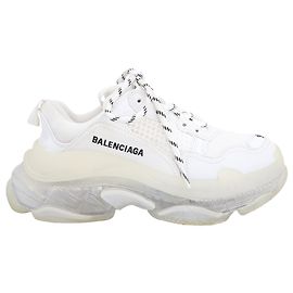 Balenciaga Triple S Sneakers mit transparenter Sohle aus weißem Polyester Weiß
