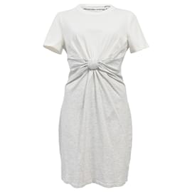 T By Alexander Wang-Robe T-shirt nouée Alexander Wang T en coton blanc-Blanc,Écru