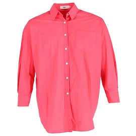 Autre Marque La camicia con bottoni Frankie Shop in cotone rosa brillante Rosa