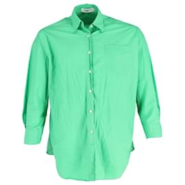 Autre Marque-The Frankie Shop Button-Down Shirt in Bright Green Cotton-Green