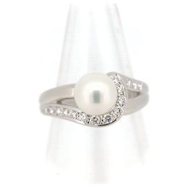 Chloé Bague en diamant de perle 0,22 ct en platine 13,5 Pt900 Autre