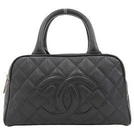 Bolsa Boston Mini de Couro Caviar Chanel A20996 Preto
