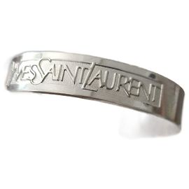 Yves Saint Laurent Silver Bangle Bracelet Silvery