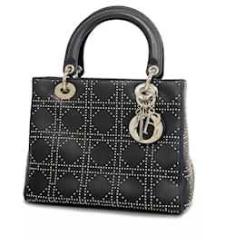 Christian Dior-Borsa a mano Cannage Lady di Christian Dior-Nero