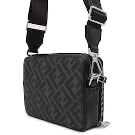 Fendi-Fendi Shoulder Bag Zucca Organizer-Brown,Black