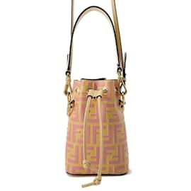 Fendi-Sac à épaule en cuir Mon Tresor de Fendi-Rose,Beige