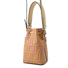 Fendi-Bolsa de ombro de couro Mon Tresor da Fendi-Rosa,Bege