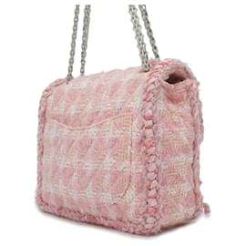 Chanel-Bolsa de ombro em tweed rosa Chanel-Rosa