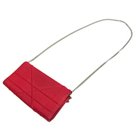 Christian Dior-Christian Dior Diorama S0311PVRG Women's Leather Chain/Shoulder Wallet-Red