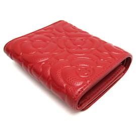 Chanel-Chanel Camellia AP0710 Women's Calfskin Wallet-Red