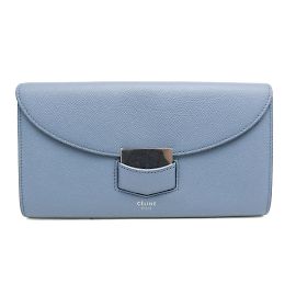 Céline Celine Trotter Large Bi-Fold Wallet Light blue