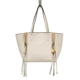Chloé Milo Damen Leder Tote Bag Aus weiß