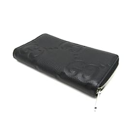 Gucci-Gucci Jumbo GG Leather Long Wallet-Black