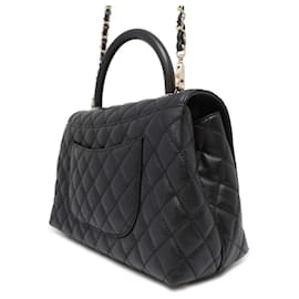 Chanel-Bolso de cuero caviar negro Chanel-Negro