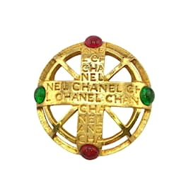 Chanel-Chanel Gripoa Color Stone Brooch-Golden