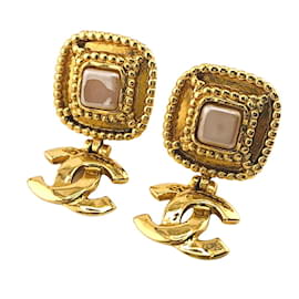 Chanel-Boucles d'oreilles clip en or Coco Mark 96A de Chanel-Doré