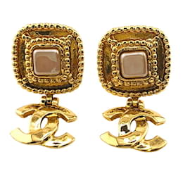 Chanel-Boucles d'oreilles clip en or Coco Mark 96A de Chanel-Doré