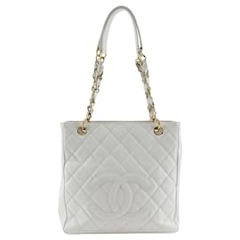 Chanel-Chanel PST Chain Tote Shoulder Bag-White